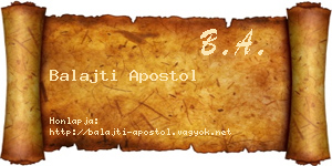 Balajti Apostol névjegykártya